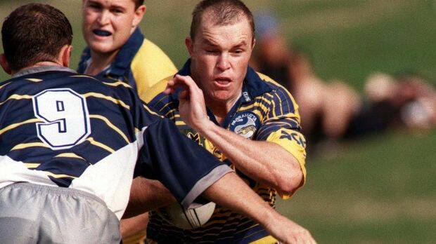 Final season: Brett Horsnell, in Parramatta colours, in a 1998 clash with North Queensland. Photo: NRL Photos
