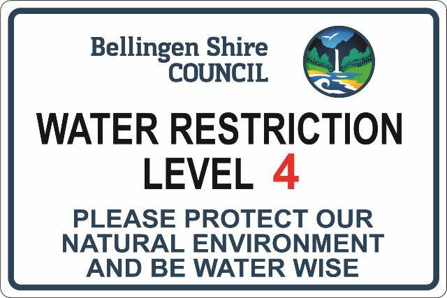 Water restriction levels signage