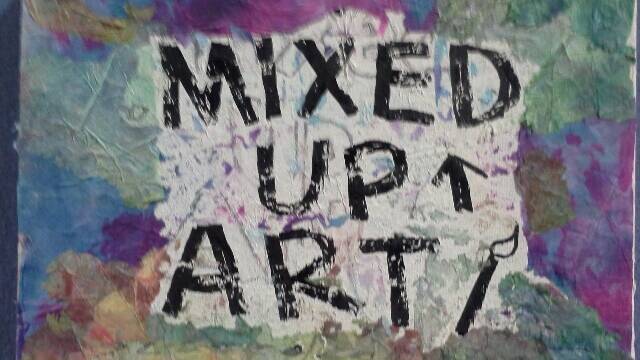 Mixed up art display at Bellingen Library