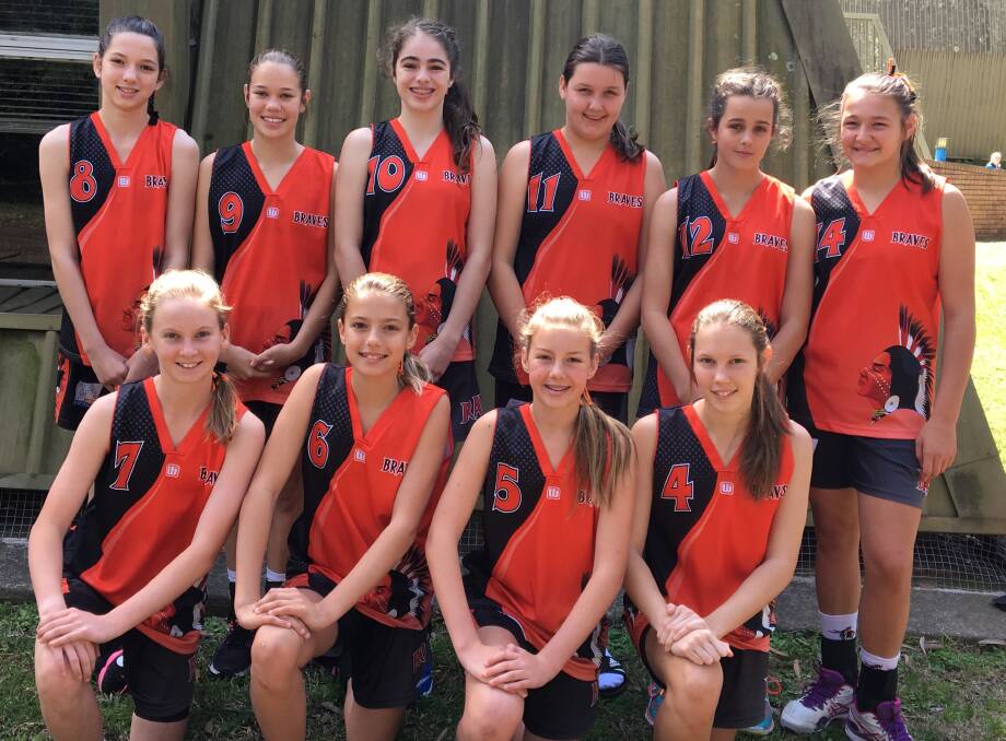 U14 girls: Back from left Emily Hayward, Karlee Howarth, Layla Grant, Jessica Cummings, Bella O’Donnell and Sydney Stroud. Front: Bec Leishman, Jayla Cross, Charlotte Brunyee and team captain Madison Howarth.