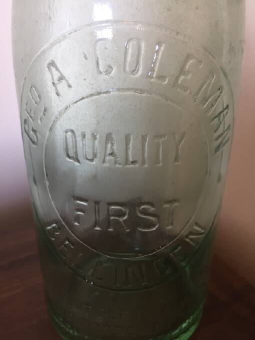 The things you find: A couple of bottles with the name Bellingen were found in the back shed of a property in Queensland. 