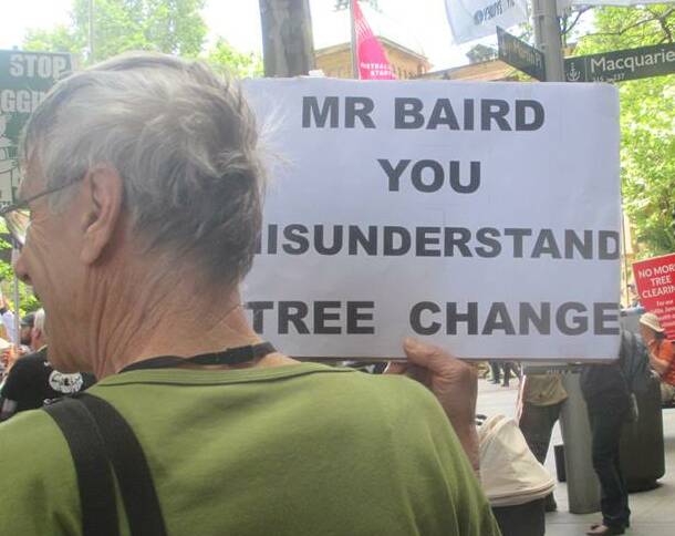 Crowds rally against Baird’s land clearing laws