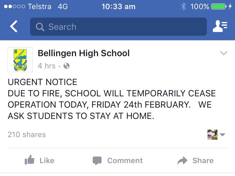 Update: Bellingen High School fire damage more than $100,000