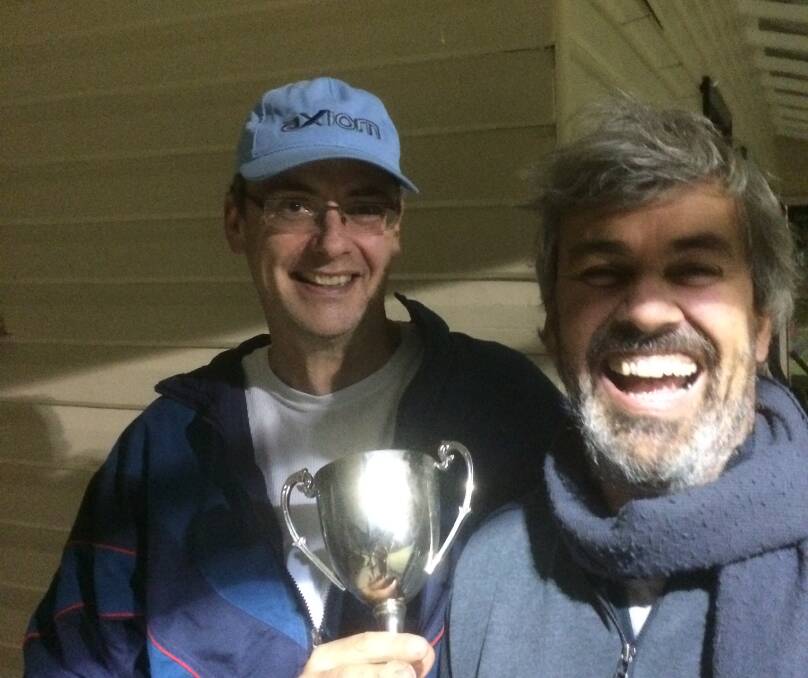The tennis legend, Craig Scheef has won the KB Cup for third time in a row: Craig (L) pictured with fellow player Andy Paul.