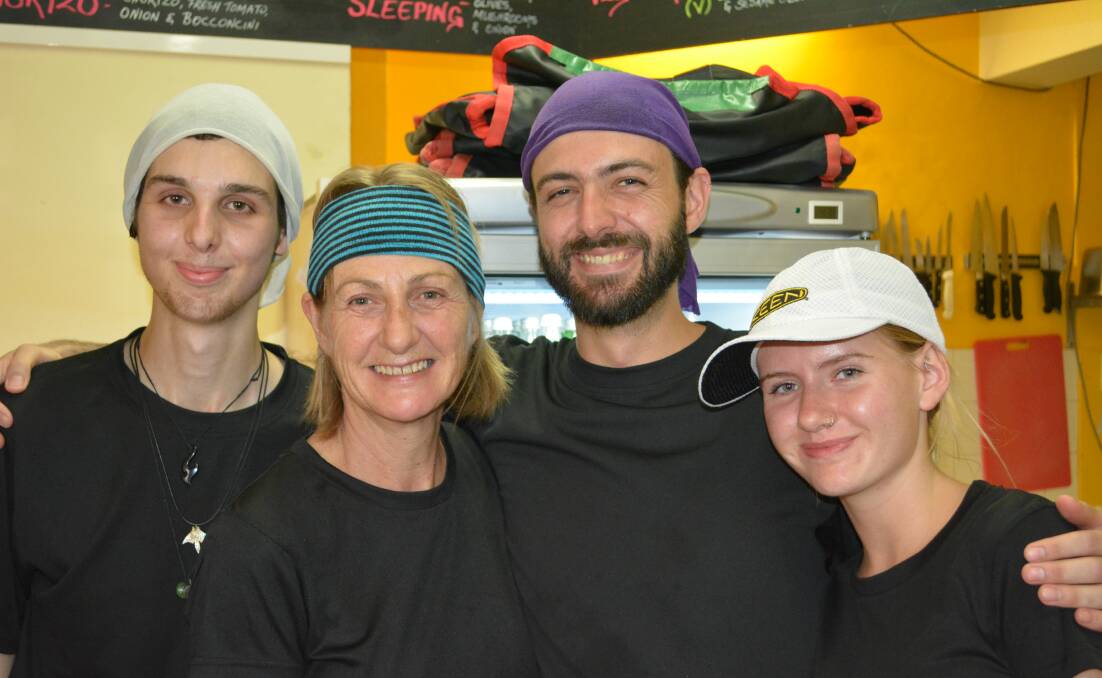 THE TEAM: Meet the crew. Perfect Pizzas are located across from the Federal Hotel, at 2/82 Hyde Street, Bellingen. There are many vegetarian options available and non-dairy options too. 