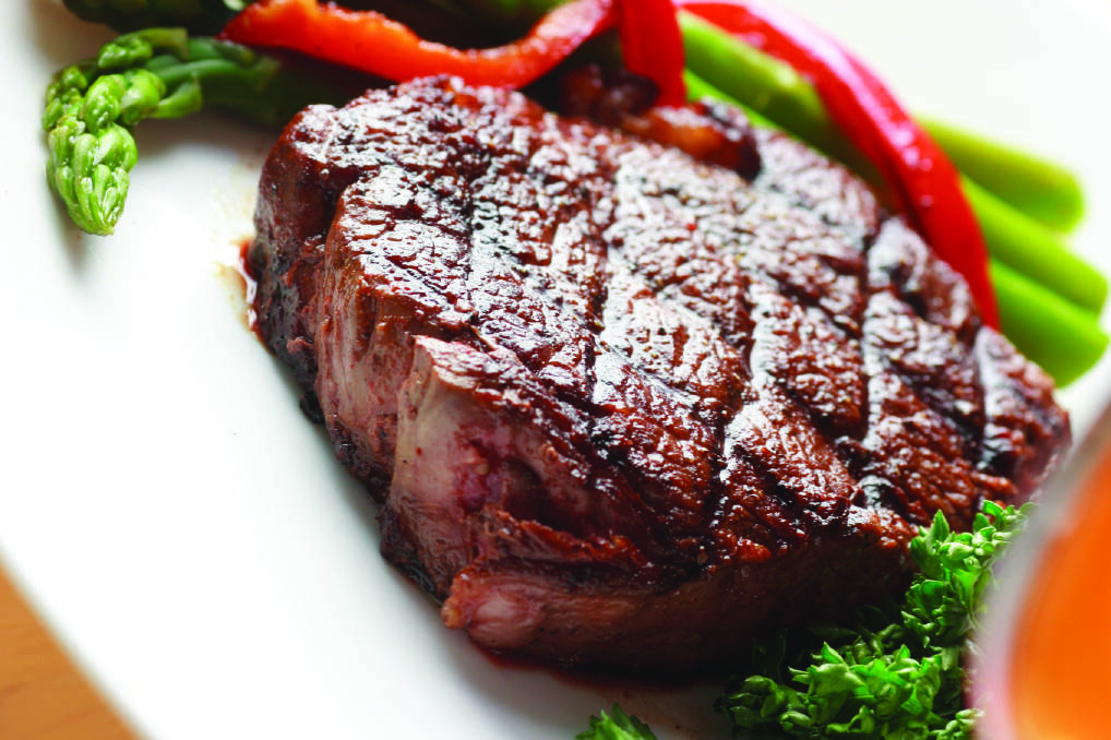 STEAK:  Dinner tasty options include a 230g sirloin steak or a 300g tender scotch fillet for meat lovers, or dig into the Kalang burger served with crunchy fries.
