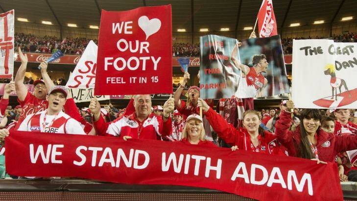 Fans show their support for Adam Goodes.
