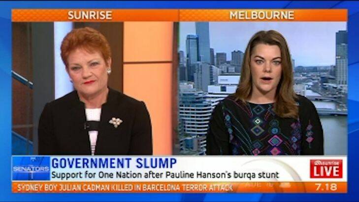 Hanson warned she will bear blame for attacks after burqa stunt