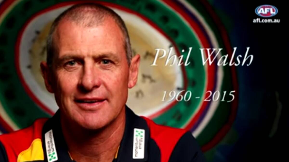 The Adelaide Football Club has released a tribute to coach Phil Walsh on its Youtube channel. Picture: Screengrab from Youtube