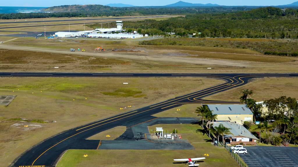 Coffs Harbour airport from the air.
