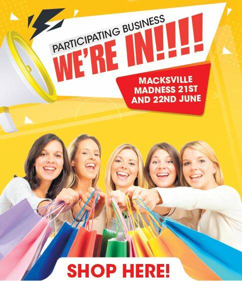 Look for these posters: Bring a friend, pack a shopping bag or two, and head to Macksville for a bargain-filled day. 