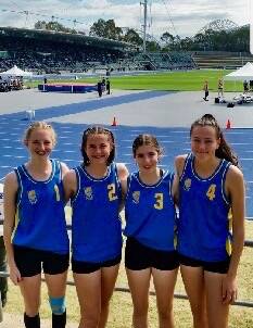 16 years' girls 4x100m relay team of Willow Neal, Emily Ruming, Brynne Couper and Sophie Keough