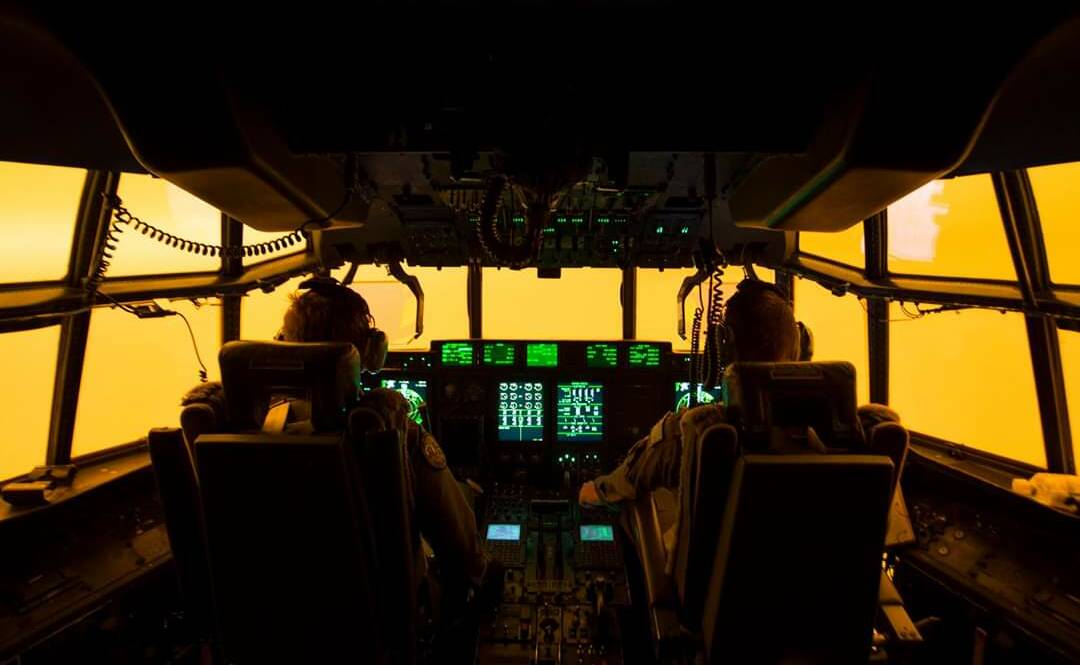 The view from the Hercules cockpit. Photo by the RAAF