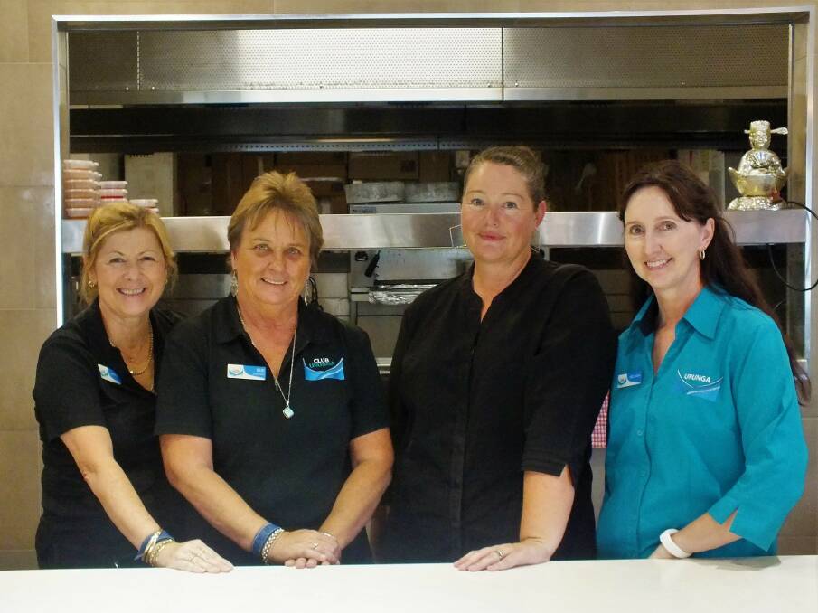HAPPY STAFF: Bronwyn Matthes, Sue Brown, Jodie Wall and Mellissa Meldrum are ready to serve you up a tasty meal from the club bistro.