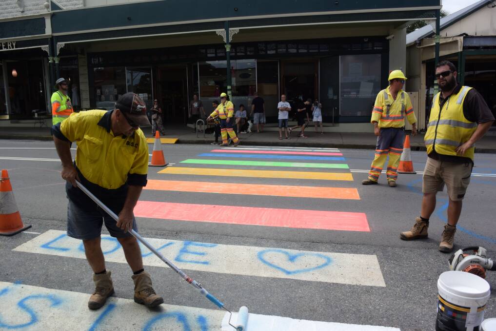Council workers were ordered to repaint the rainbow crossing 