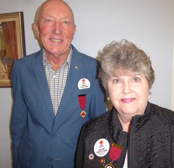 Australian Red Cross Bellingen Branch, President Mark Troy and Patron Edithe Pigott 
