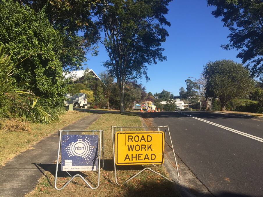 Working on Jagera Drive in north Bellingen this morning
