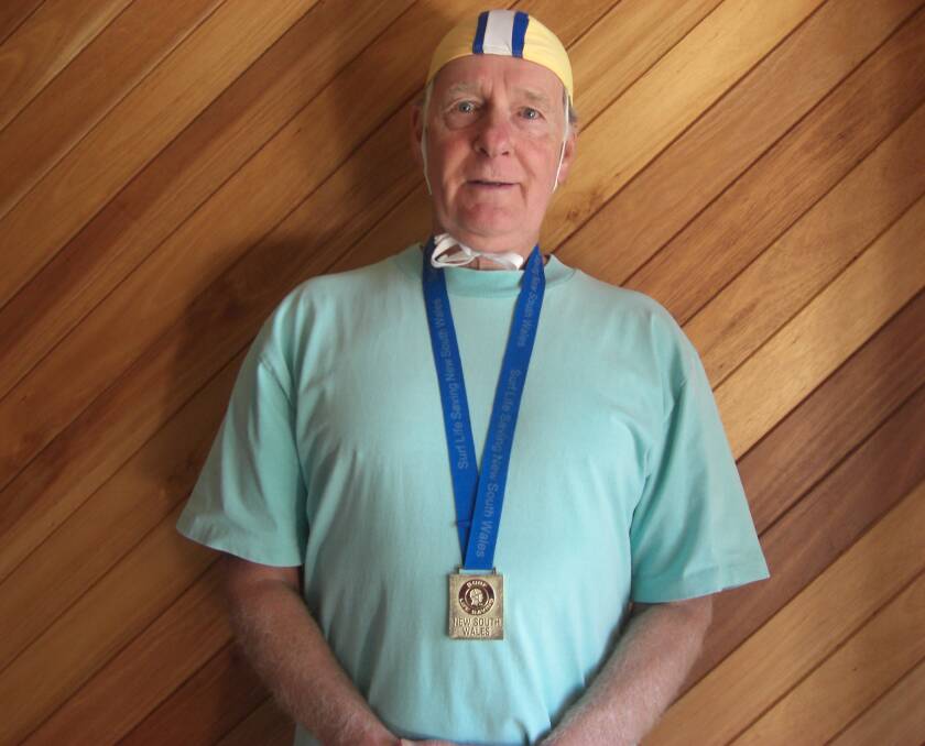 Peter Allison was the gold medallist in the 100m manikin carry with fins in the 60 yrs+ at the NSW championships