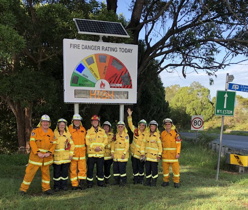 Repton Rural Fire Service with one of the new illuminated live signs