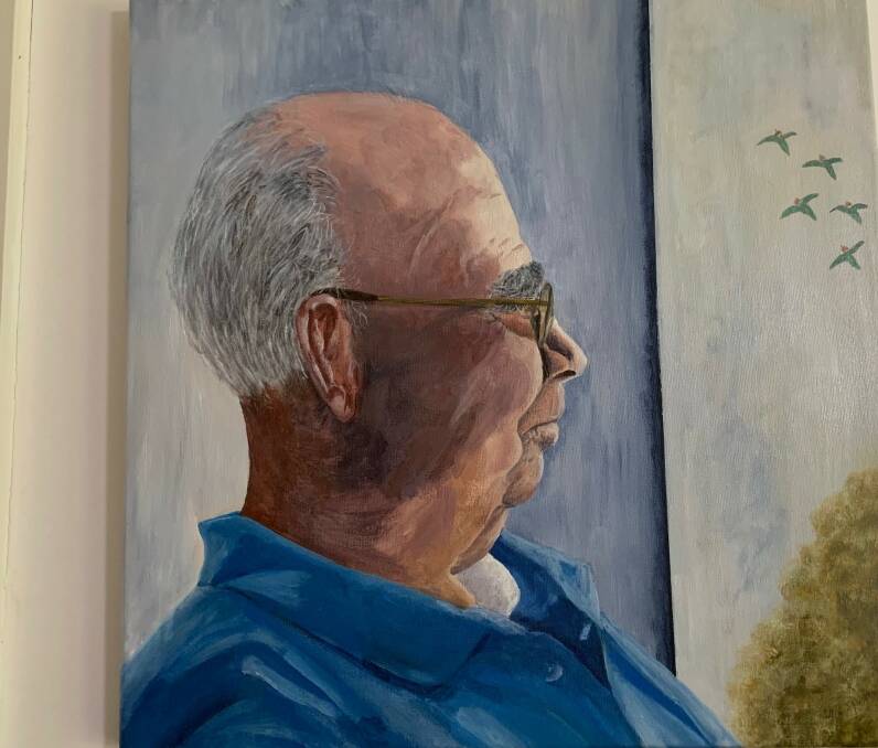 A painting of Rob by former neighbour Olga Esam, based on a photo taken at her wedding.