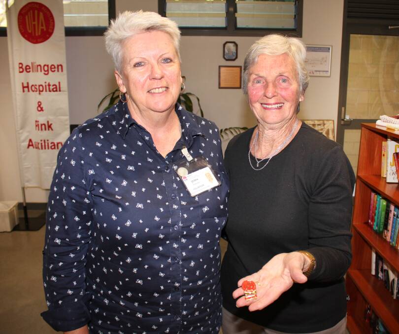 Branch President Deb Anderson with long-time volunteer Lois Clarke who proudly displays her 30-year service medal.