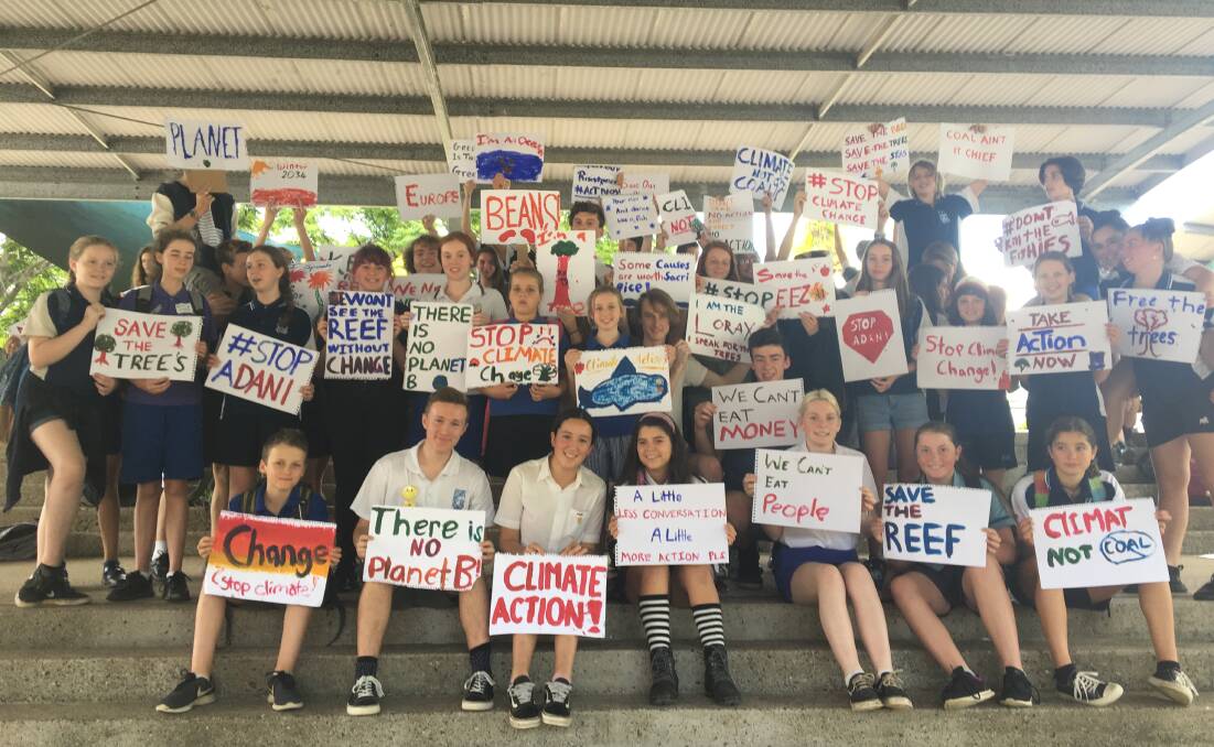 Bellingen High students (and some from Bellingen Public) at their School Strike for Climate Action