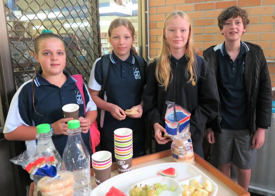 Starting the day right: Bellingen High School students Kacey Blackwell, Layla Gomez-Ledger, Tiara Salmon and Quinn Gibson