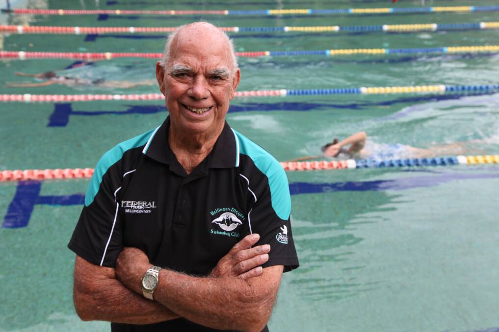 Rob Anderson at Bellingen Pool, still swimming races at 93