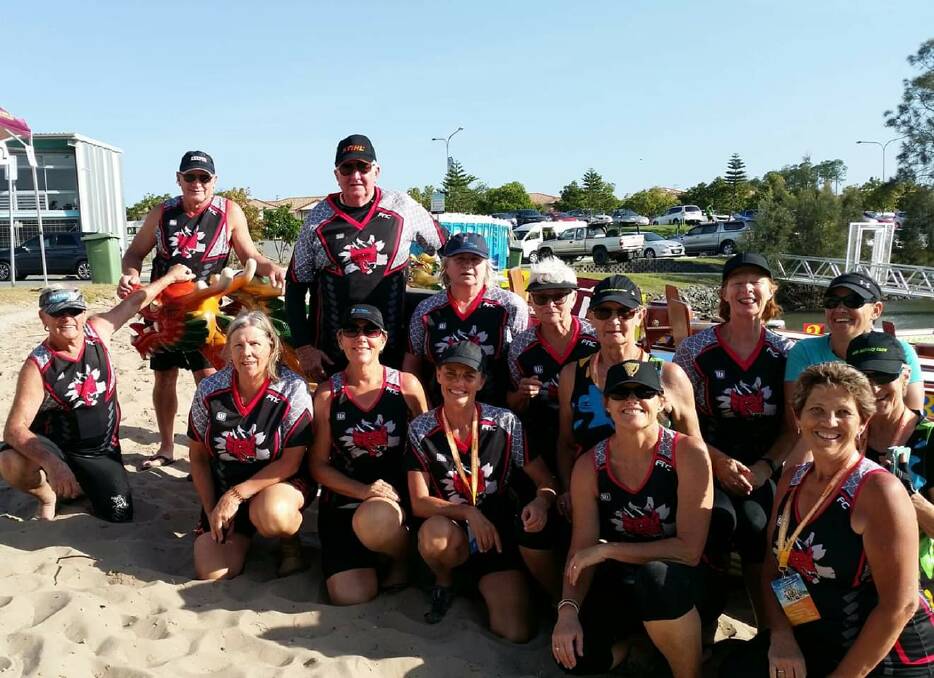 The Coffs Coast Dragon Boat Club members at the Pan Pacific Masters Games