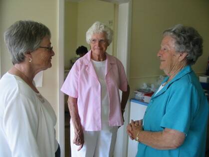 CWA friends chatting - Laraine Bojarski; Pat Purse and Shirley Patterson 