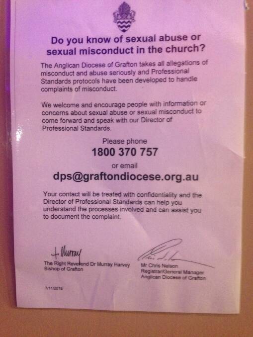 Mission accomplished: Bellingen man gets church to change its poster on sexual abuse