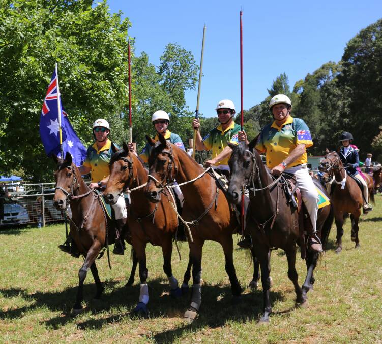 Members of the NSW Tent Pegging team