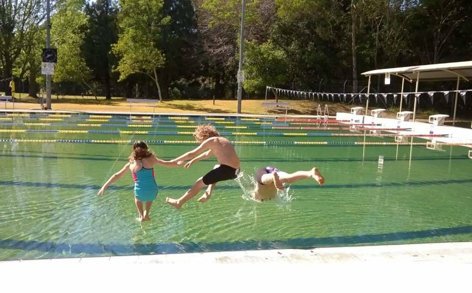 First swimmers of the season last year. Source: Bellingen Swim Centre Facebook page, photo by Milo