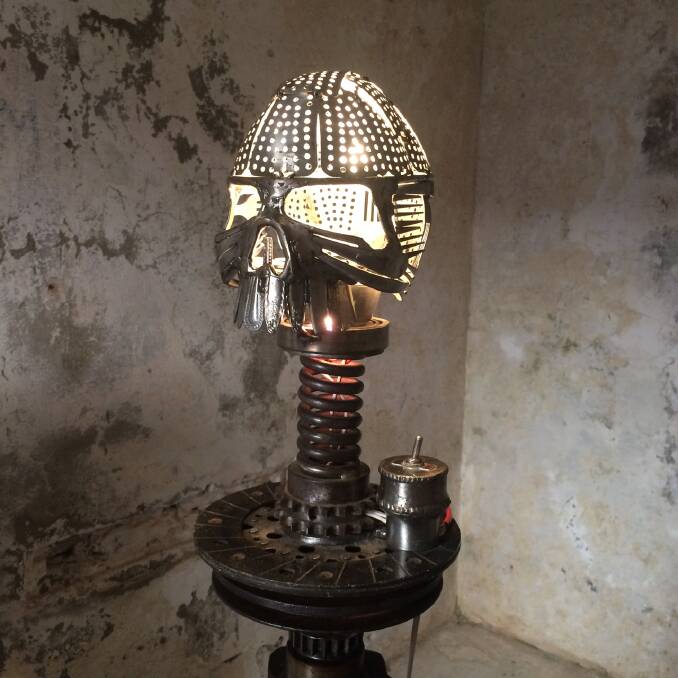 Sculpture in the Gaol 2018 Skull Lamp by Sam Hawkins