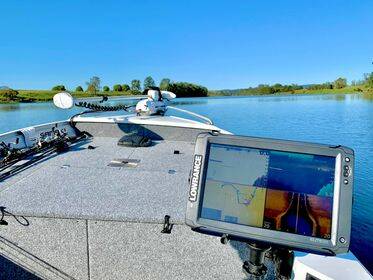 Boat with fish finder