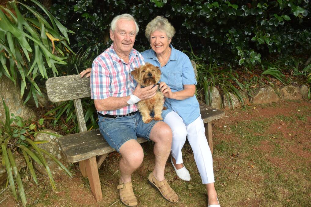 Bob and Gwynneth Denner with their dog Monty, who is named after British Field Marshall Montgomery, who fought in both World Wars.
