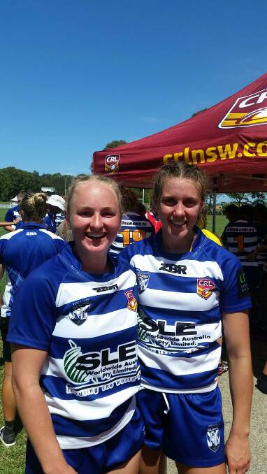 Bellingen's Rachel Devine and Tina McRae from the North Coast Bulldogs team, which defeated the Greater Northern Tigers 22-0 