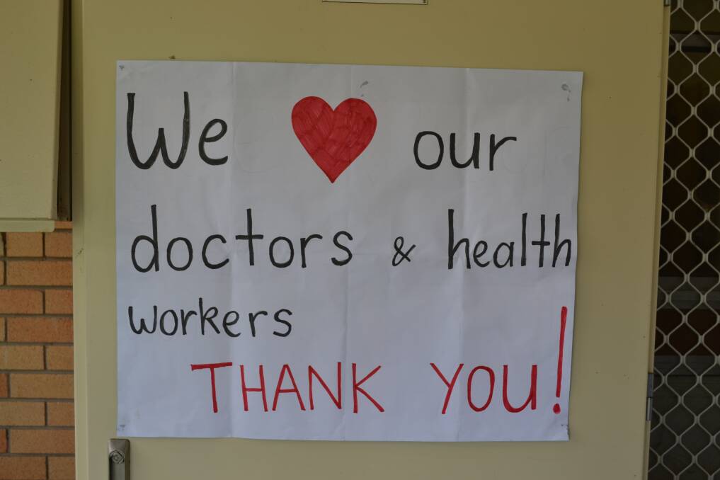 Thank you sign left anonymously at the Watson St COVID clinic