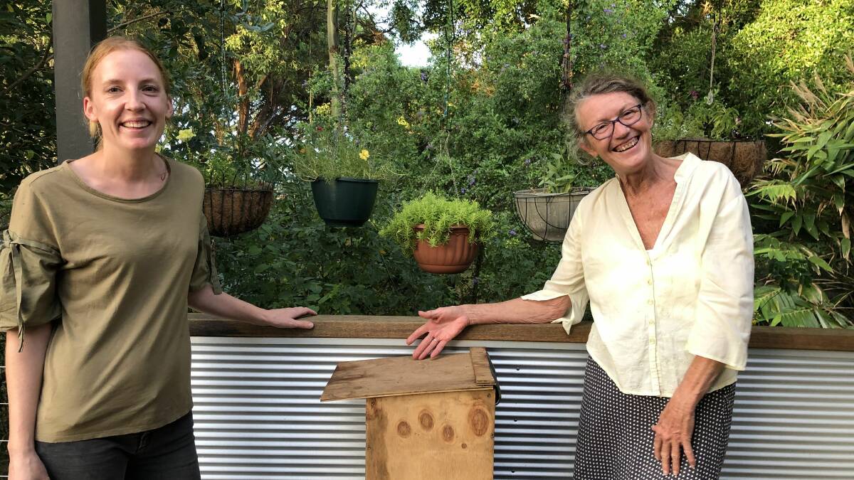 WIRES Mid North Coast volunteer Yvonne from Bellingen with Kaz of Valla Beach who recently called WIRES for assistence with a possum. Photo: Tina Birtles