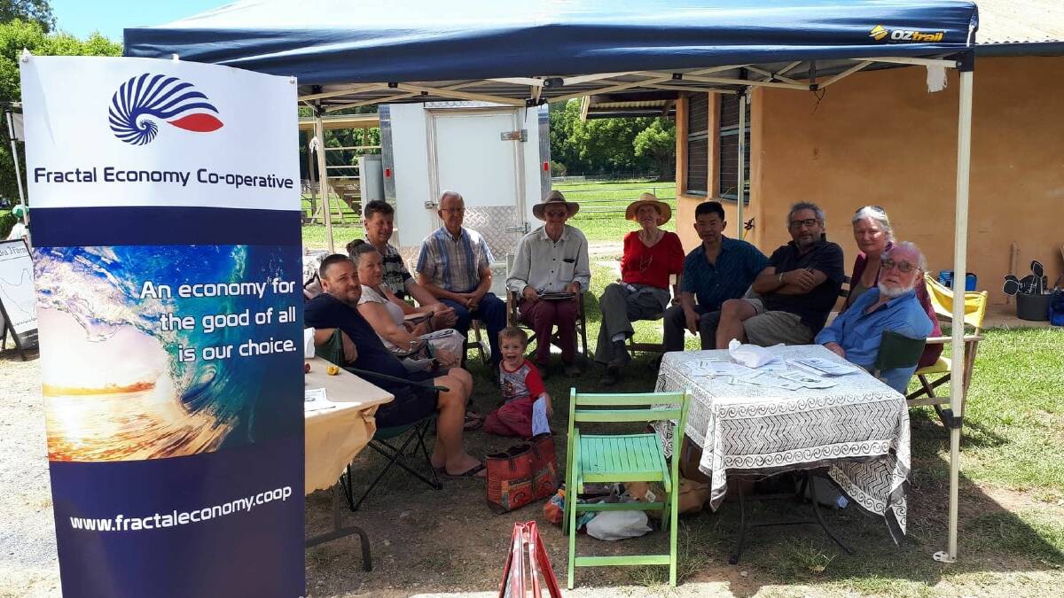 A small group of courageous Bellingen locals have responded to the challenge to change our economy. Pictured is Megan Bliss, John Hodkingson, Mark Patton, Kevin Turner, Gavin Tang, Vicki Parkes,Tony Gluck, Robert Cregan, Damien Gooley, Toni Wright-Turner.