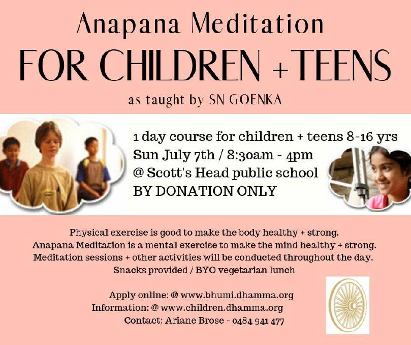 Children meditating on Anapana Meditation courses held Australia and India