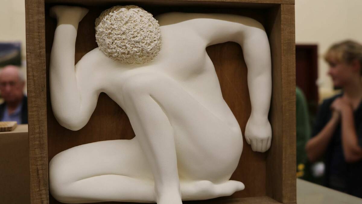 Jenny Parkin's winning sculpture for the Shoebox Sculpture Competition 2017. 