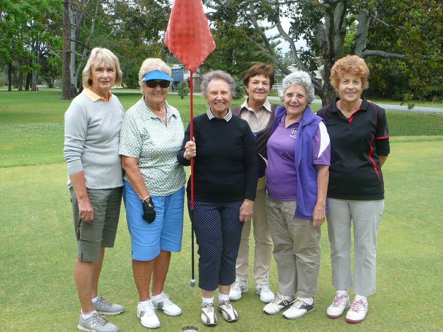 Shoot Out Qualifiers: The ladies at the 2018 Urunga Golf Shoot out on October 29. Rosalie Telford, runner-up Sue Valentine, winner Audrey Smith, Lois Milham, Marie Hulst and Fay Jones.