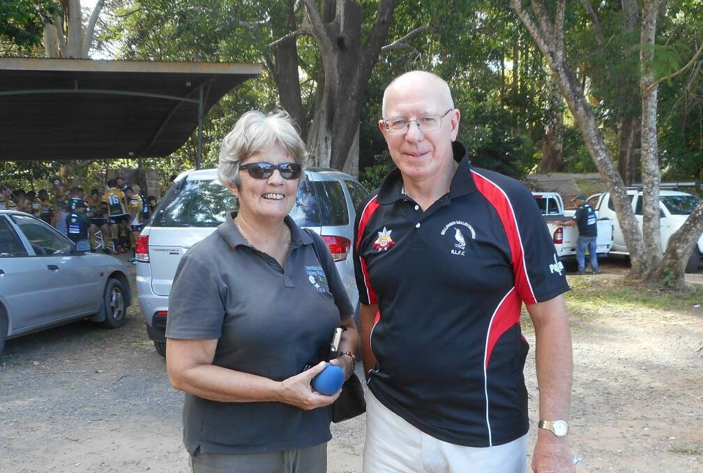 Governor David Hurley with Rachel Burns at the Sgt. Matthew Locke charity match on March 2.