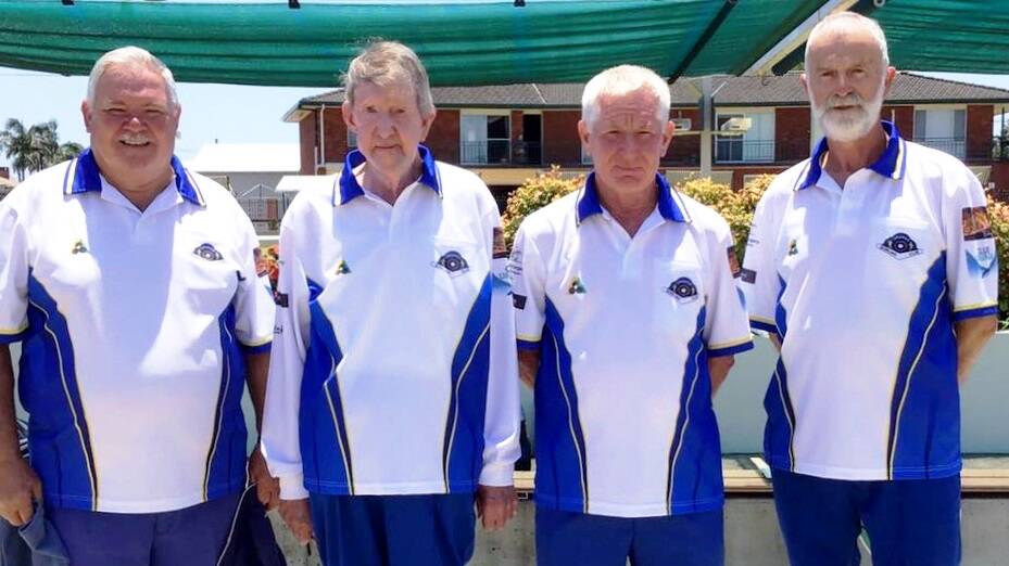 2019 Fours Championship winners Stan Russ, Athol Grogan, Paul Parramore and Garry Banks