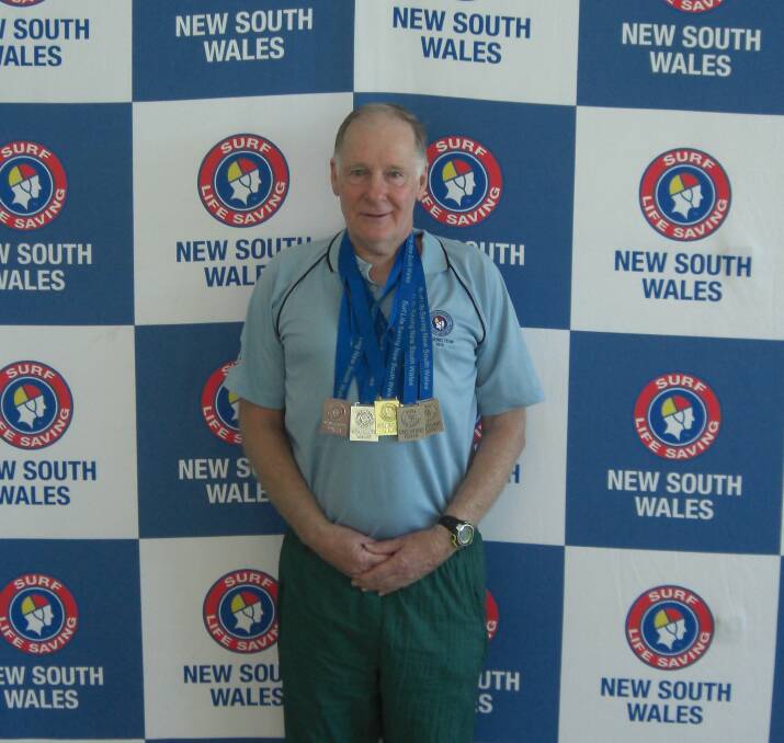 Fernmount's Peter Allison brings home a swag of medals from the NSW surf life saving pool rescue championships