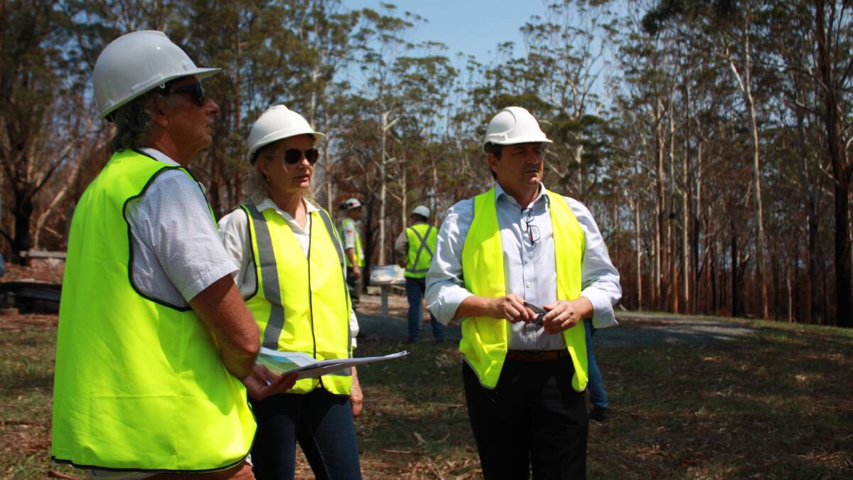 RECYCLING PLANS: Member for Cowper Pat Conaghan with the Minister for the Environment, Sussan Ley at Lake Innes