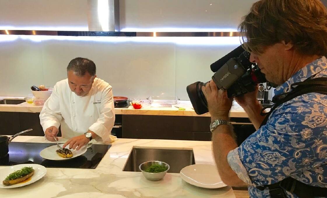 LEGENDARY: Peter filming famous chef Tetsuya Wakuda