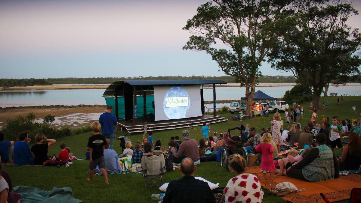 SCENIC SCREENS: Outdoor cinema at its best in Urunga on January 9. Photo: Peter Lister
