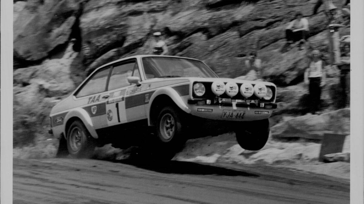 1980 Southern Cross International Rally - Car 1 the Ford Motor Co. of Australia entry for Ari Vatanen (Finland) and David Richards (U.K.) at the Amaroo Dirt circuit. October 18, 1980. (Photo by Ray Berghouse)